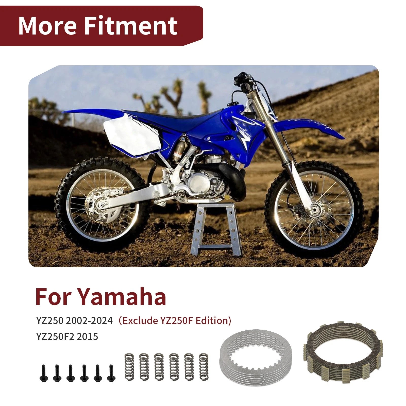 Friction & Steel Clutch Plates Set for Yamaha YZ250 (2002–2024) with Springs
