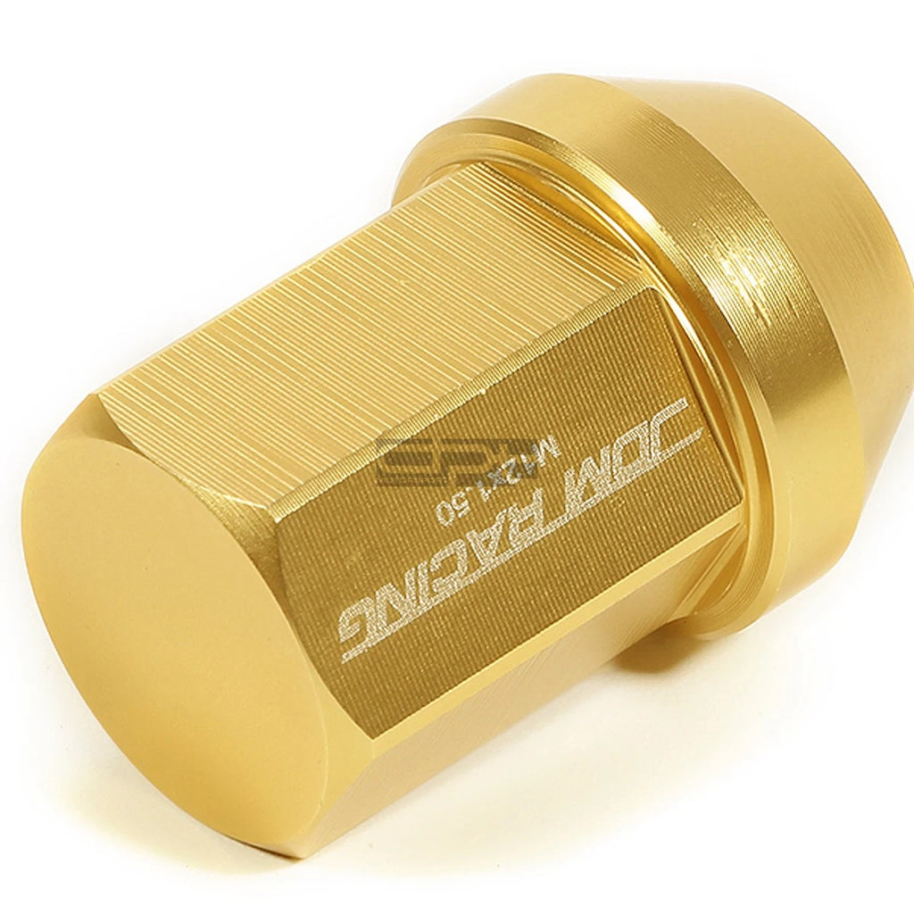 20 PCS Closed End M12x1.5 35mm Tall Gold Aluminum Lug Nuts + Adapter
