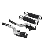 Silver Extendable Brake Clutch Levers & Handlebar Grips for Daytona 675 R