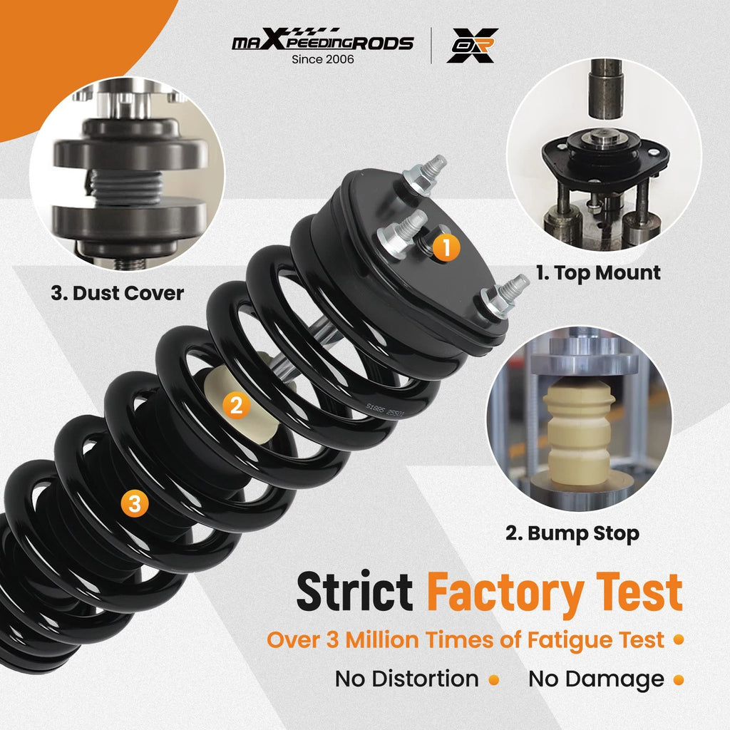 4X Complete Shock Strut Coil Spring for Dodge Ram 1500 4WD (2009–2010)