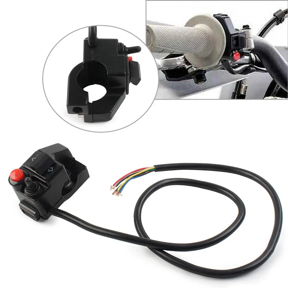 Handlebar Switch Button for Motorcycle Horn Turn Signal Fog Light Headlight BLK