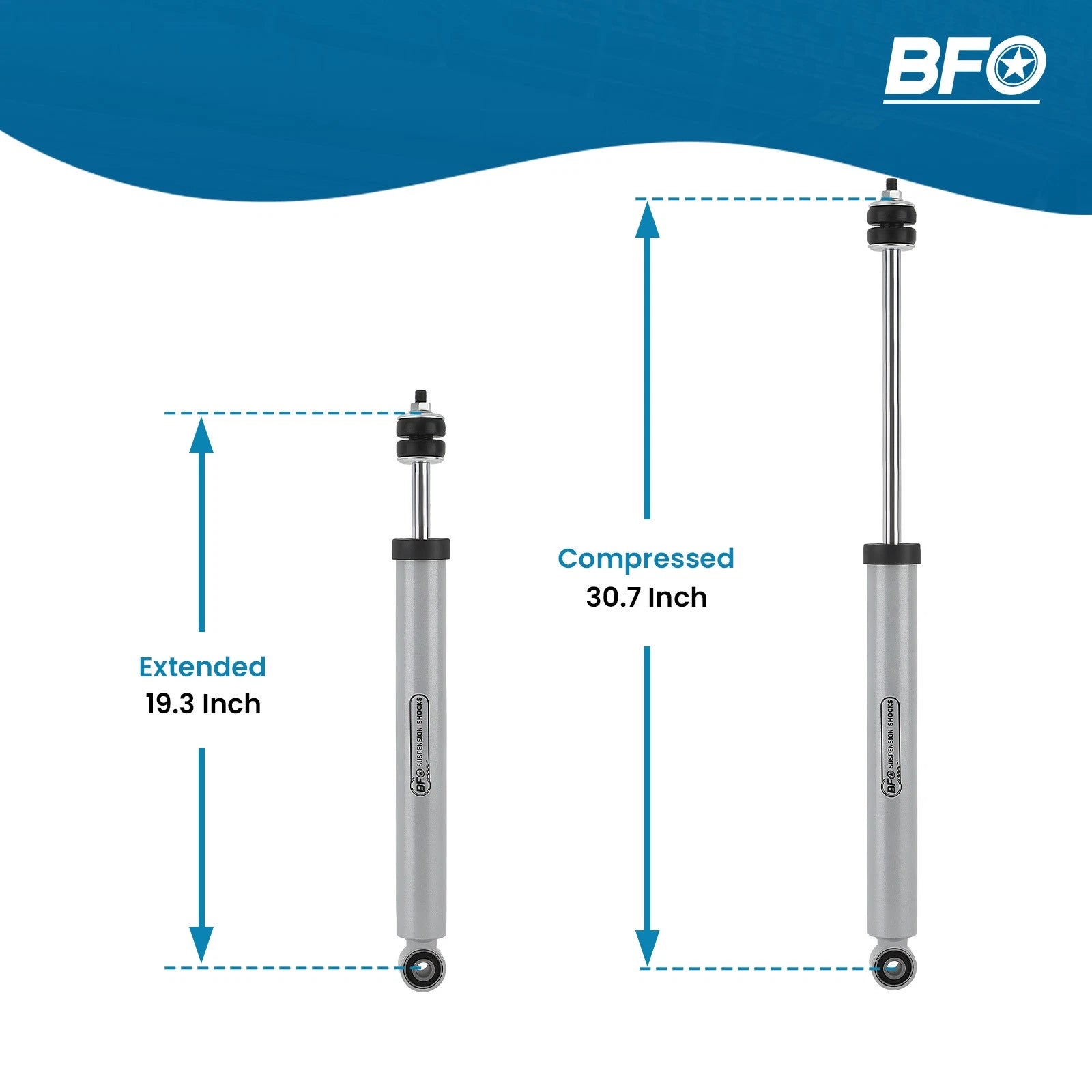 Set of 2 Front Shock Absorbers for Ram 2500 3500 4WD (2010–2022) 3"-4.5" Lift Kit