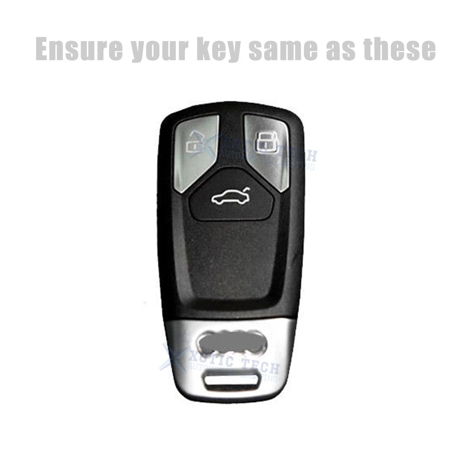 Carbon Fiber Texture Keyless Smart Key Fob Case for Audi A4-A5 S5 (2017-2019)