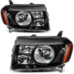 Headlight Assembly Pair for Honda Pilot (2009–2011) Black Housing Clear Lens