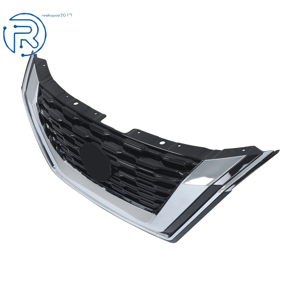 Polished Chrome Front Upper Grill with Camera Slot for Nissan Rogue (2021-2023)
