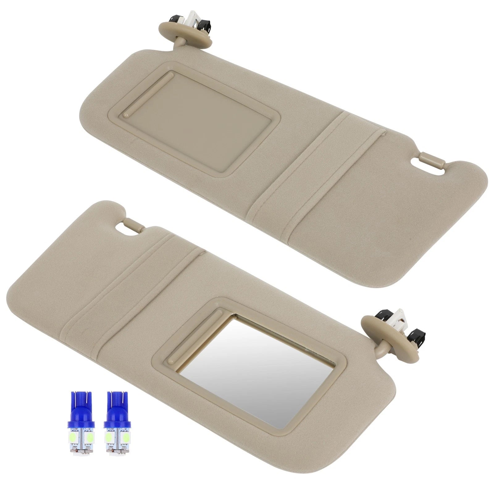 Sun Visor Pair for Toyota Camry (2006–2011) - Beige with Mirror Light
