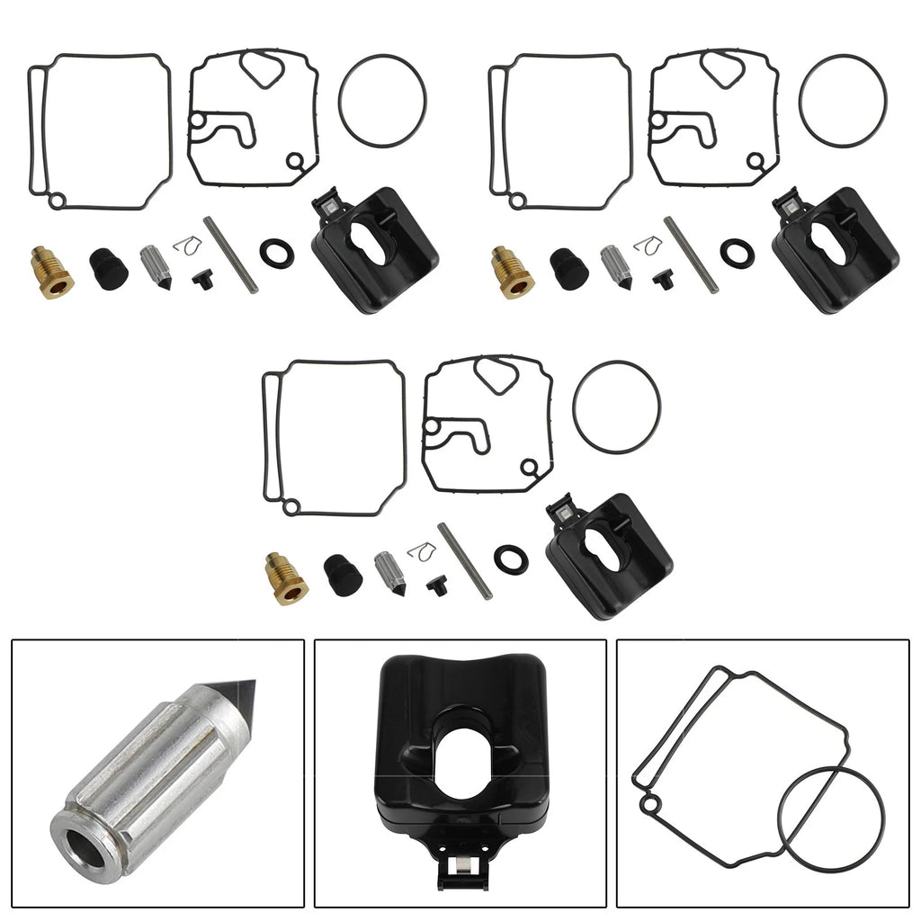 3X Carburetor Rebuild Kit for Yamaha 3 Cyl 60HP 70HP (1992–2006)