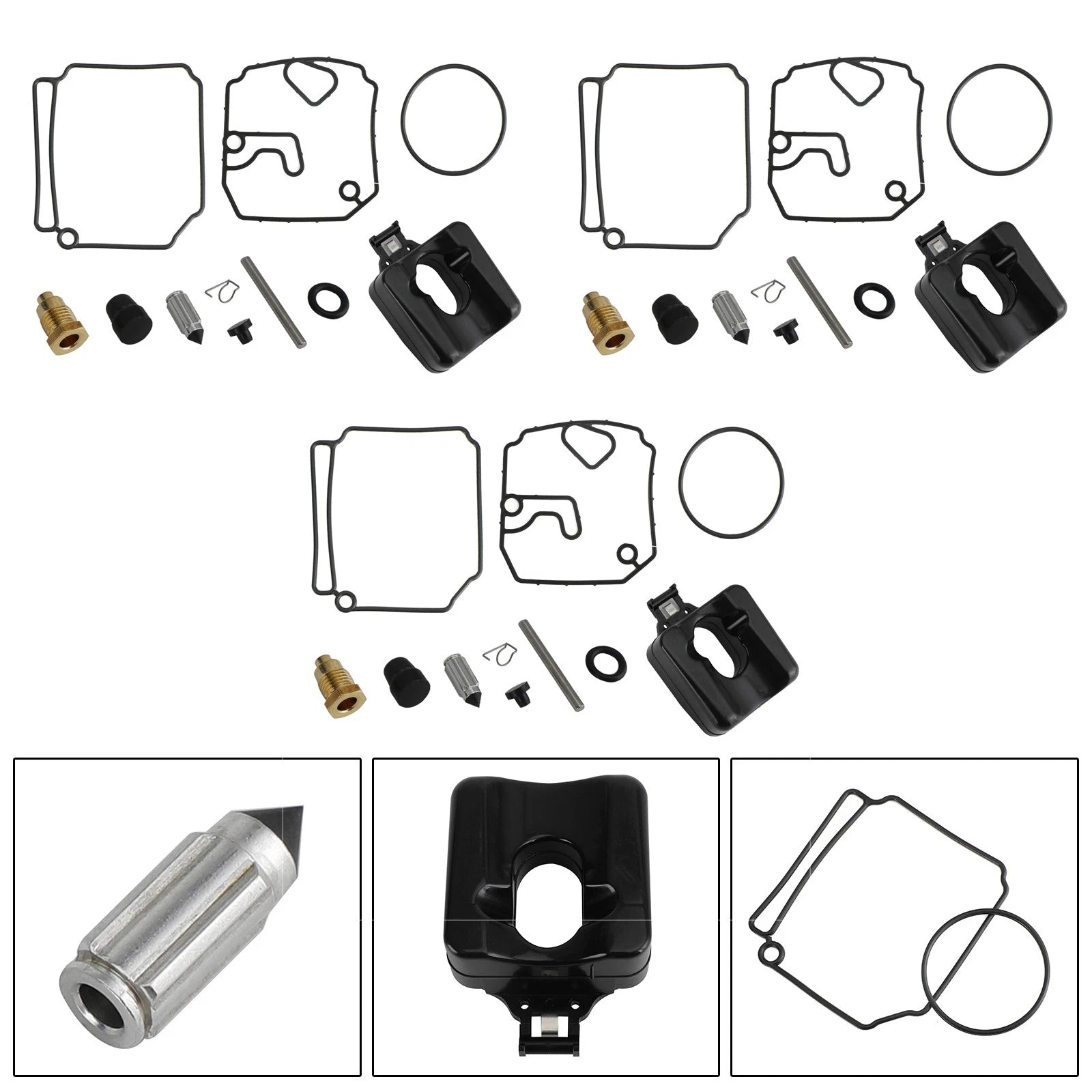 3X Carburetor Rebuild Kit for Yamaha 3 Cyl 60HP 70HP (1992–2006)