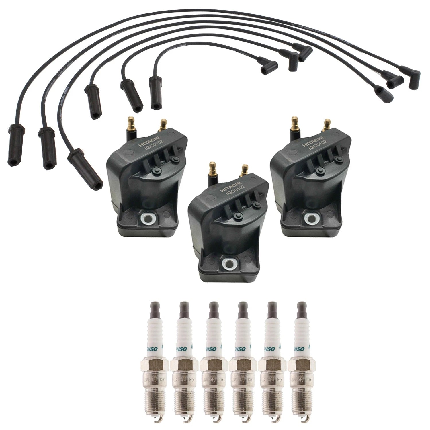 Set of 3 Ignition Coils & 6 Iridium Spark Plugs for Regal