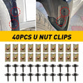 40x Under Splash Engine Guard Shield Bolts U-nut Clip Fastener for