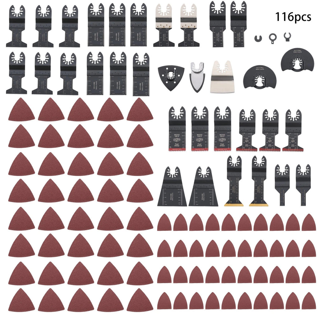 116-Piece Oscillating Saw Blades Kit for Multitools