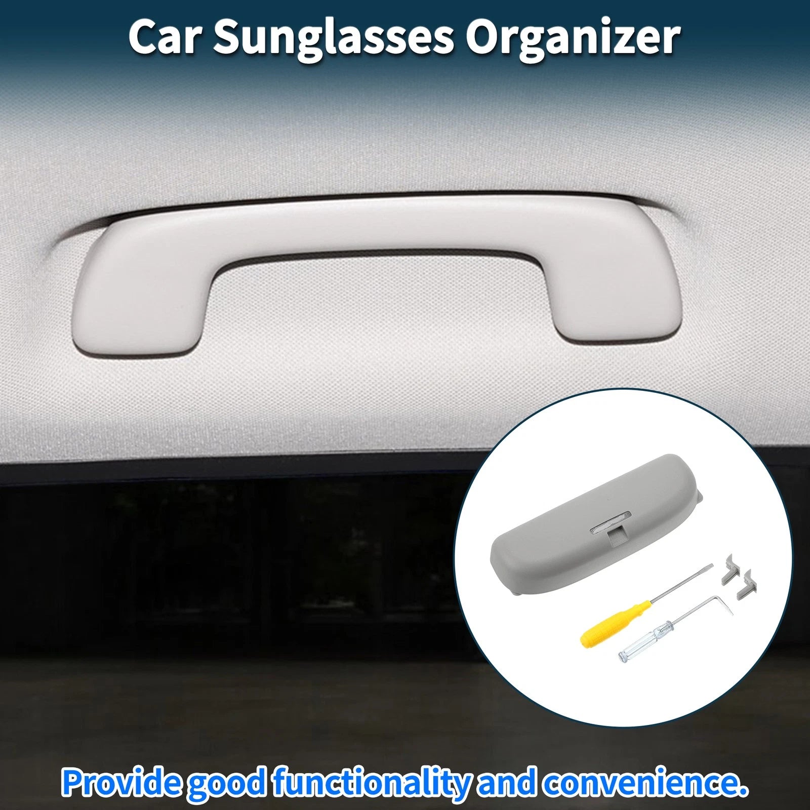 Sunglasses Case for Toyota RAV4 (2019–2023) Eyeglasses Holder ABS Grey