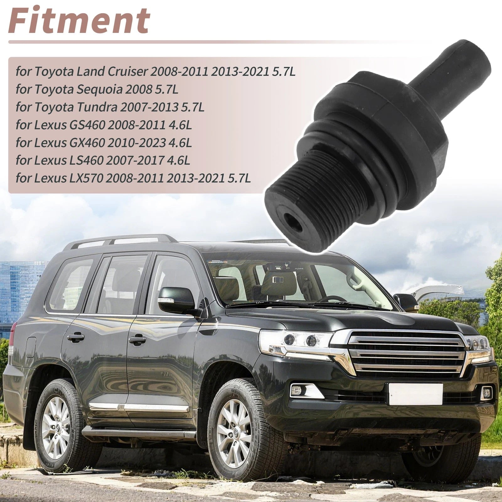 PCV Valve 1220438010 for Toyota Land Cruiser (2008–2011, 2013–2021)