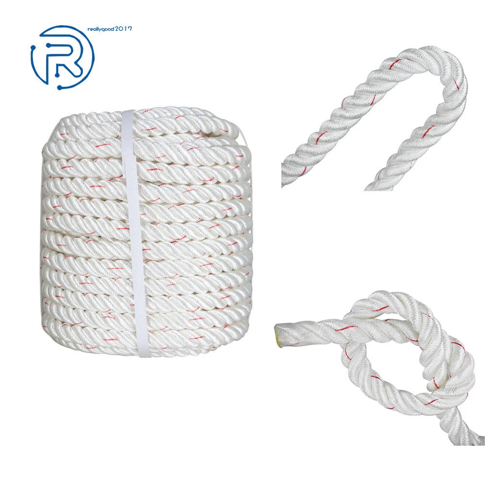 Set of 2 Polyester Braided Ropes for Multipurpose Use (100' Length)