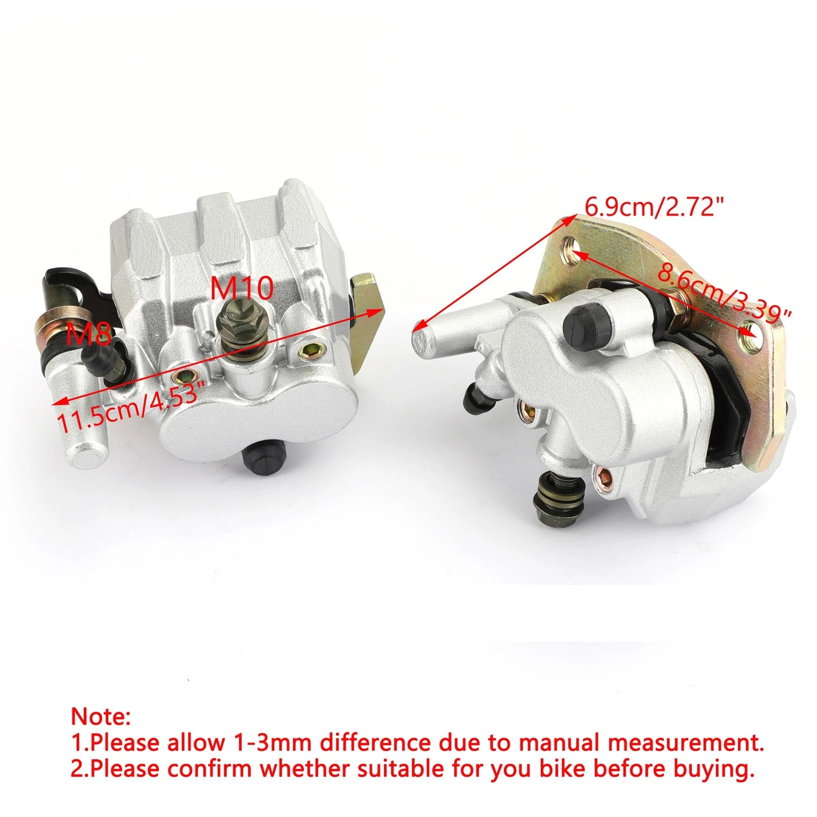 Set of 2 Front Brake Calipers for Yamaha YXR45F YXR660FA YXR660 YXR700