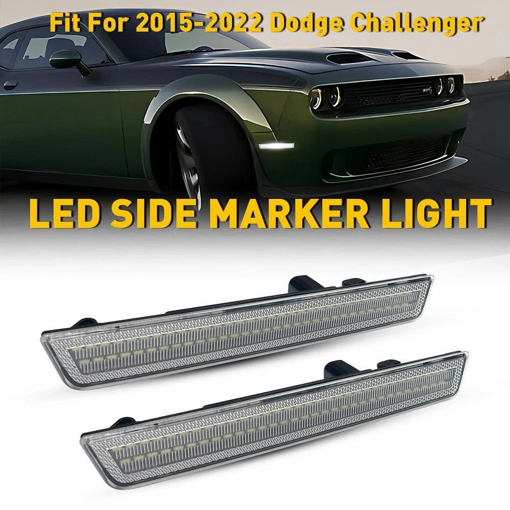 Front Bumper Side Marker Lamps for Dodge Challenger (2015–2022) - Clear Lens