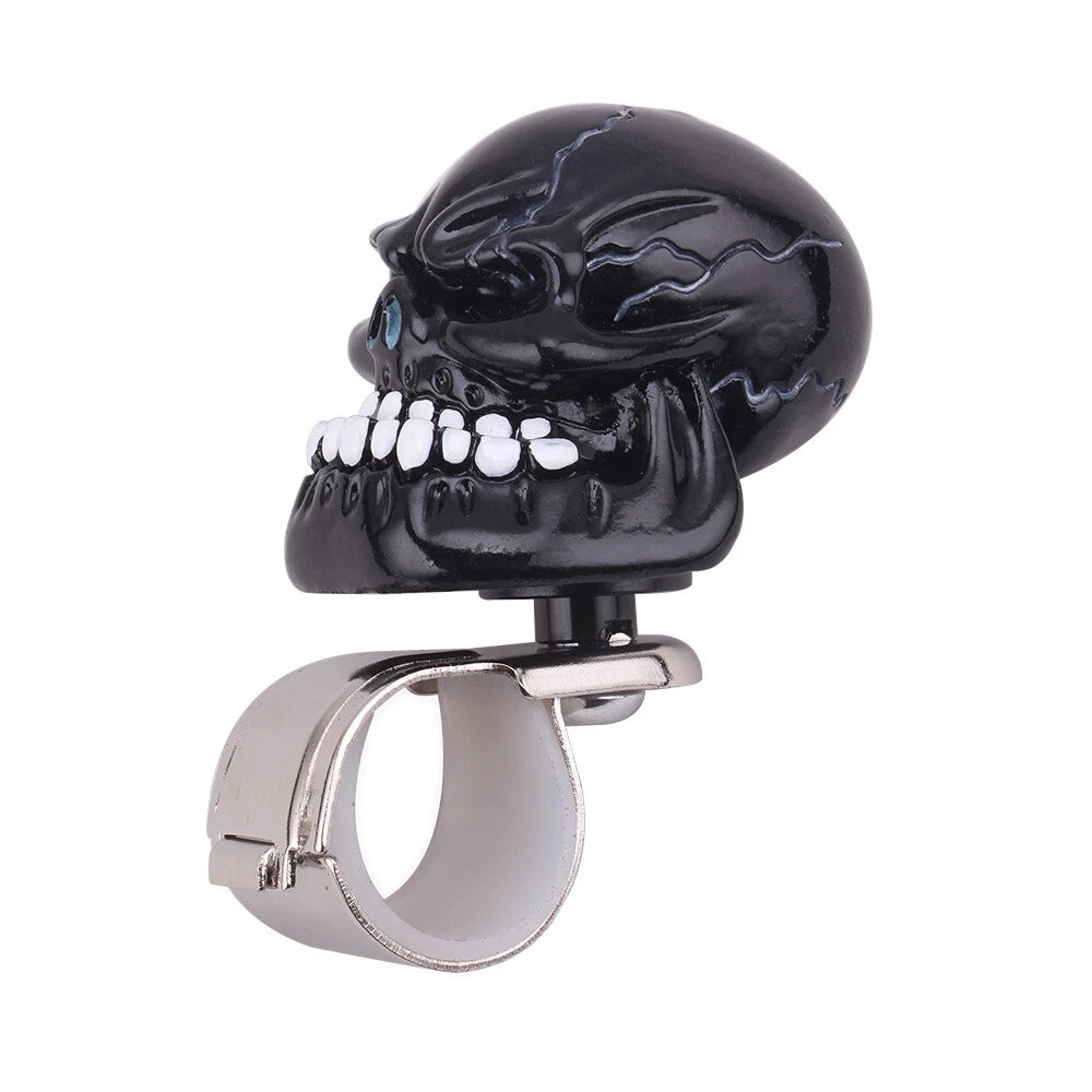 Steering Wheel Spinner Knob for Universal Cars/Trucks (Black Skull)