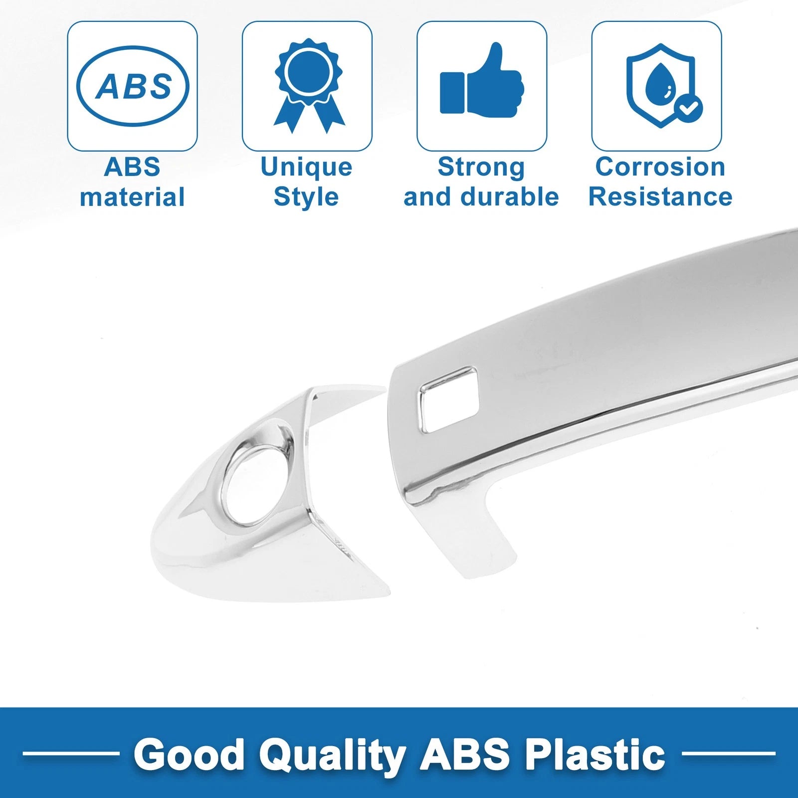 Door Handle Cover Trim for Ford Fiesta (2009–2012) Silver Tone