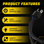 2X Headlight Bulb Adapter Harness for H6054 (Compatible with 9005/9006)