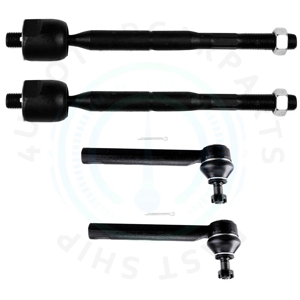 Set of 4 Front Inner & Outer Tie Rod Ends for Lexus RX330 Toyota Highlander (2004–2006)