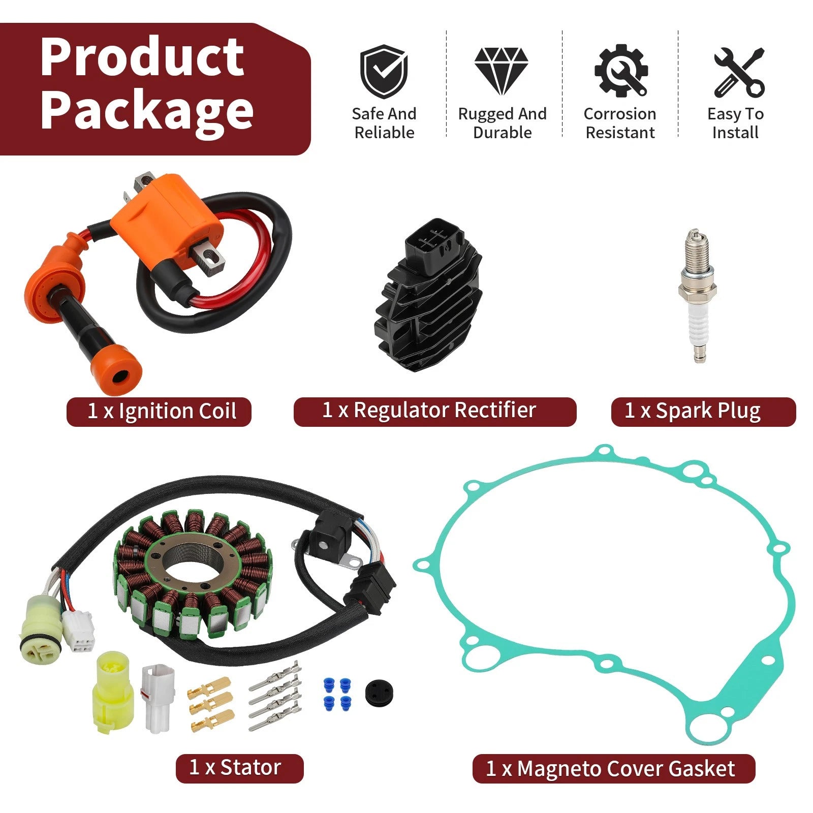 Gasket Kit for Yamaha Raptor 660R (2001–2005) - Ignition Coil Rectifier Stator