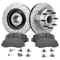 Disc Brake & Pad Kit for Ford F-250 Super Duty (2010–2012) Cross-drilled
