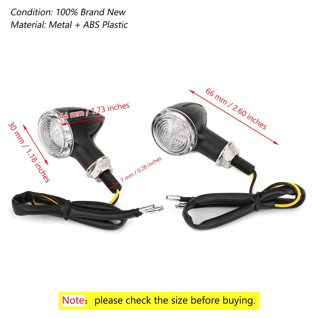 Set of 2 Bullet Turn Signal Lights for Universal Motorcycles