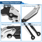Adjustable Short Brake Clutch Levers for Suzuki GSXR150 (2017–2020) Silver Black