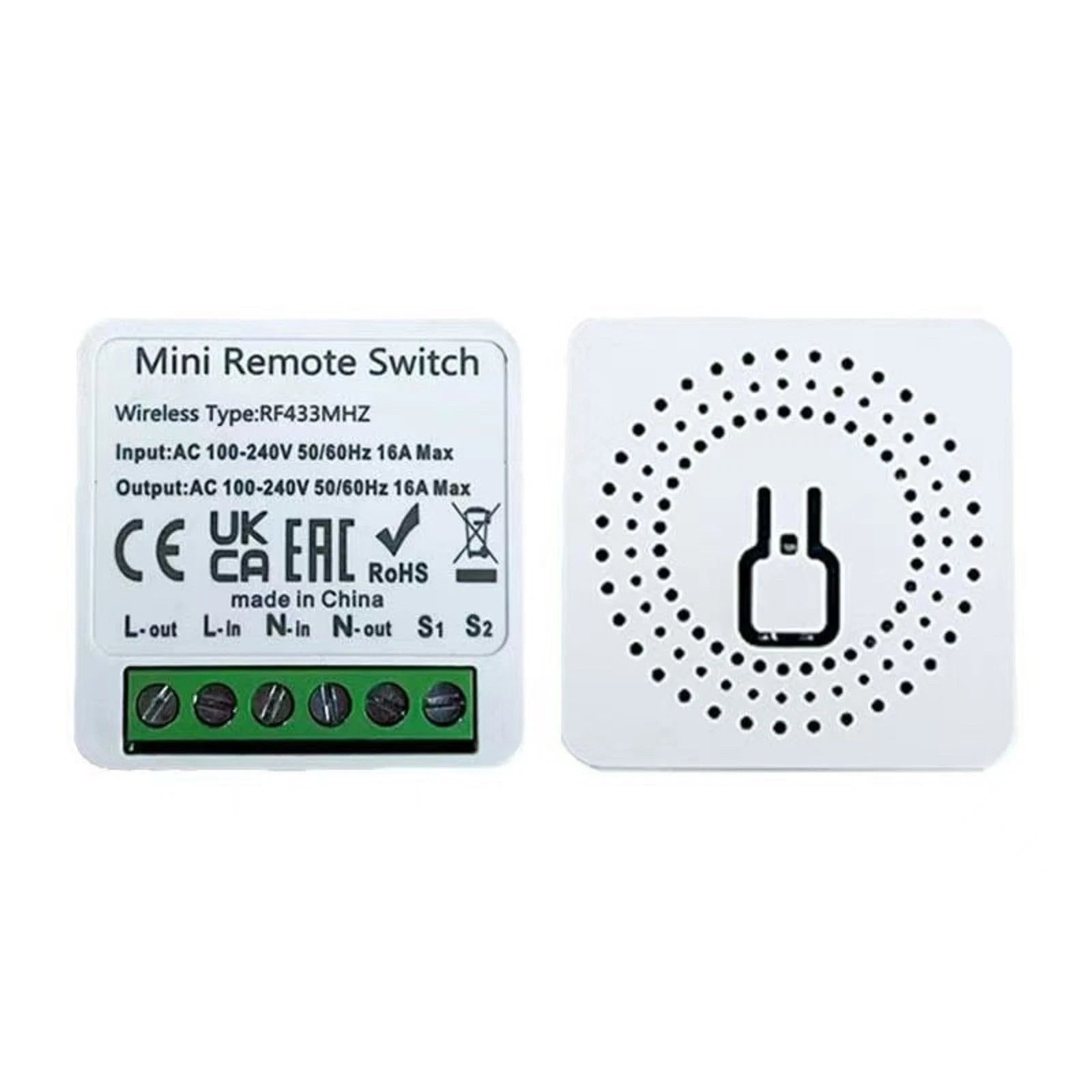 Wireless Remote Switch 16A RF433MHz for Fan and Lighting Control (100V-240V)