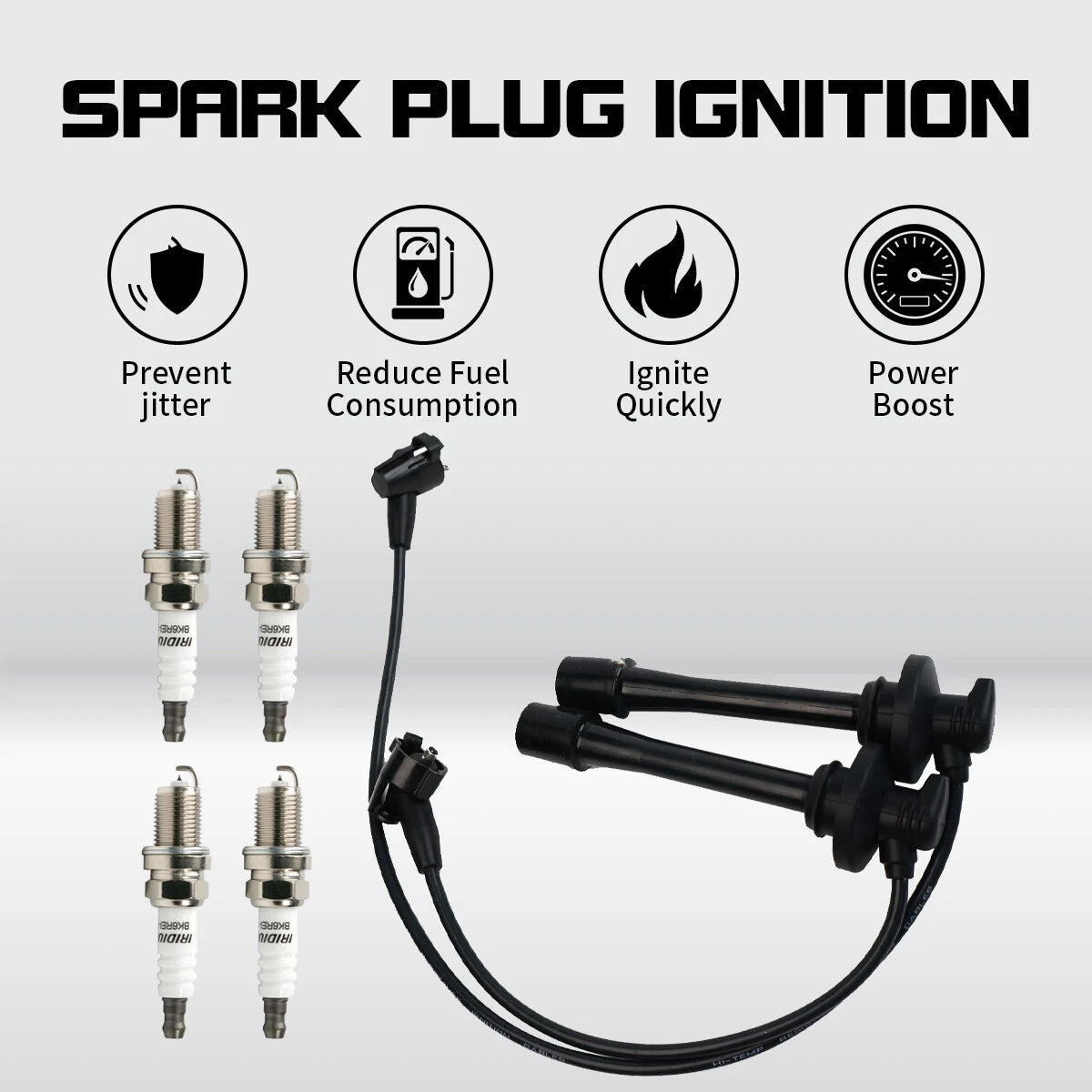 Set of 4 Spark Plugs + 2 Wires for Toyota Paseo Tercel (1995–1999) L4 1.5L