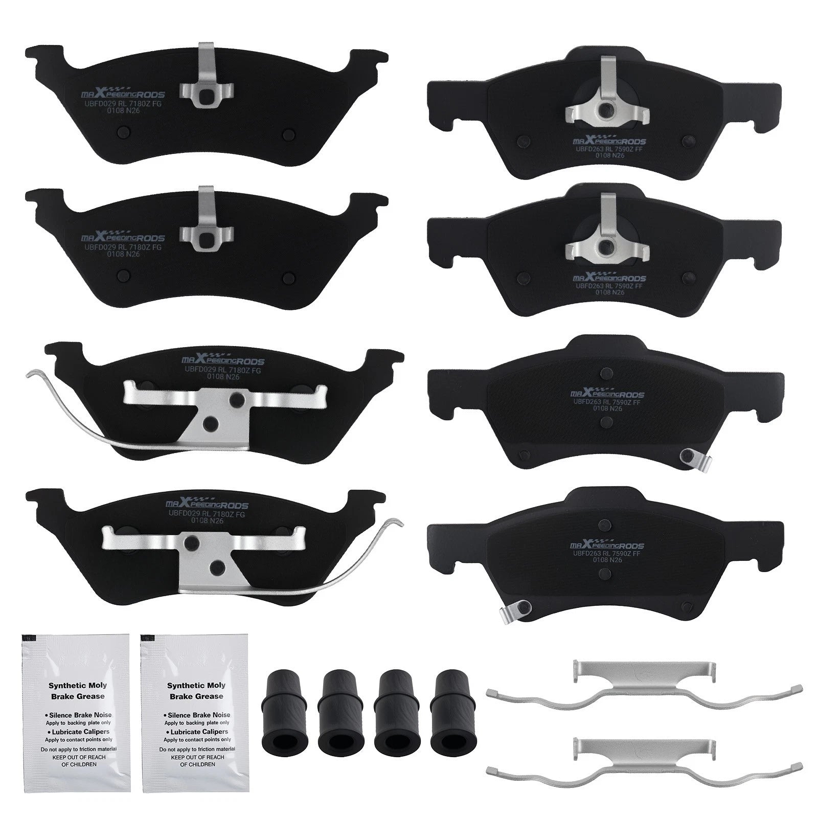 Front & Rear Ceramic Brake Pads Kit for Dodge Caravan (2001–2007)