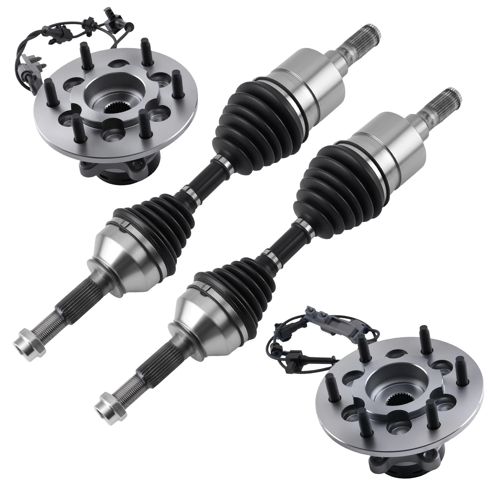 4X Front CV Axles Wheel Bearing Hub 4WD for GMC Canyon Chevrolet Colorado (2004–2008)