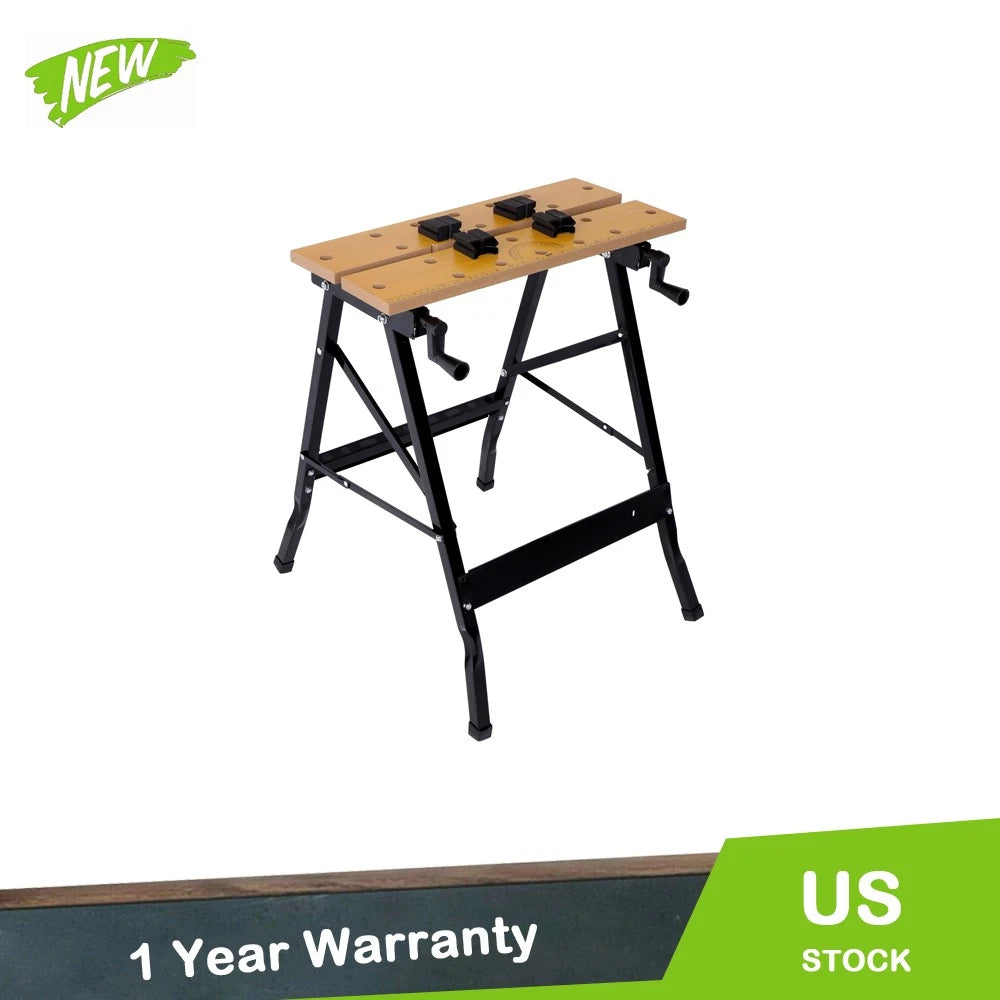 Adjustable Foldable Workbench for Multi-Purpose Use (220lbs Capacity)
