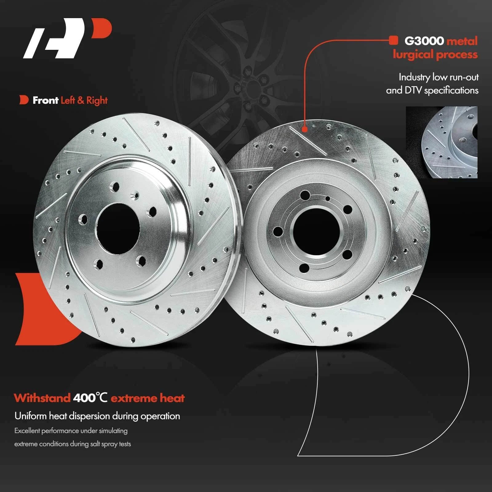Drilled Brake Rotors for Cadillac DTS, Buick Lucerne (2006–2011)