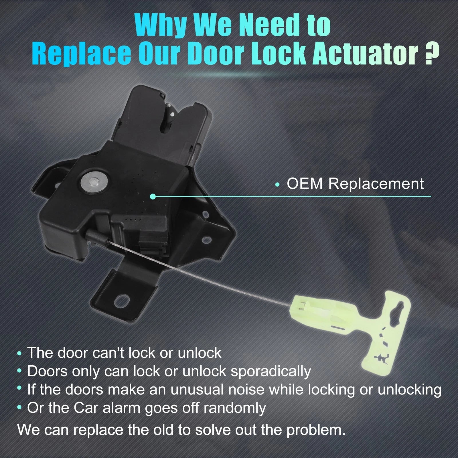 Rear Liftgate Door Lock Actuator with Cable for Ford Taurus (2010–2019) No.DA5Z5443200A