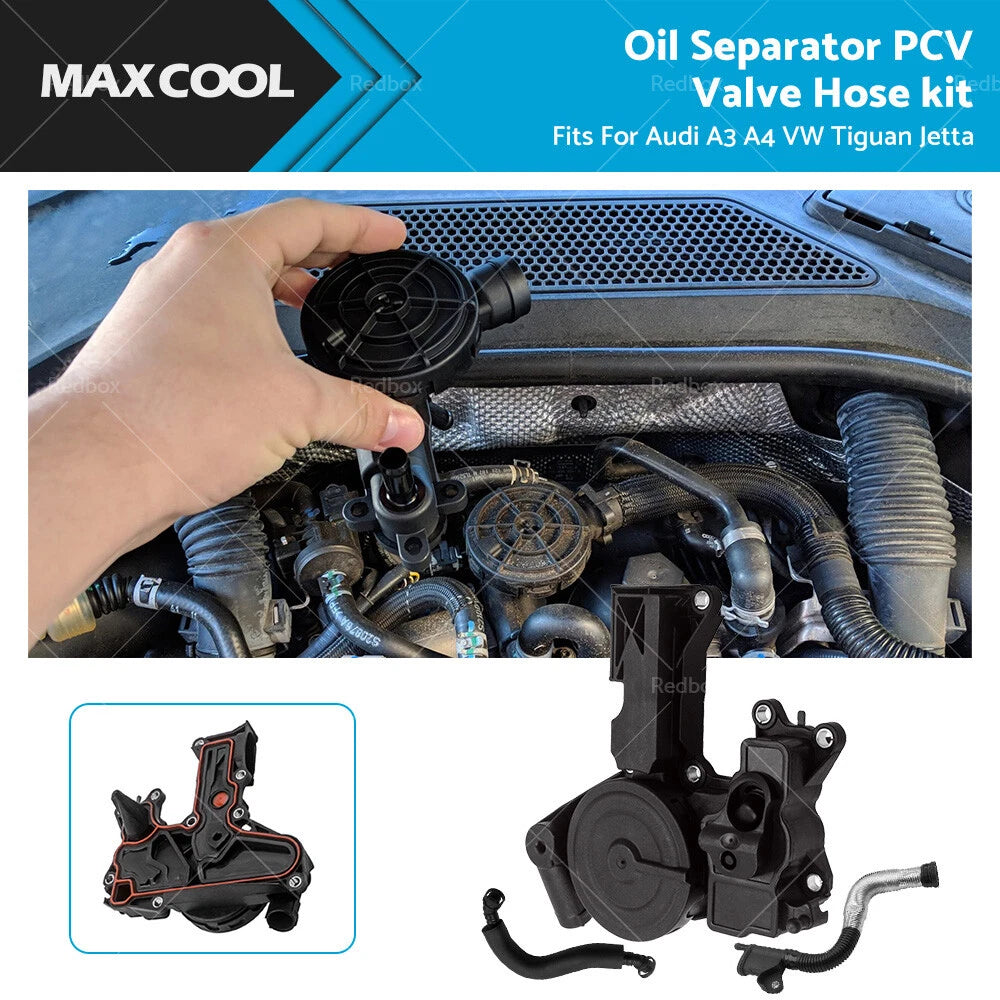 PCV Valve Oil Separator Kit for Audi A3 A4 A5 Q5 TT, Skoda, VW Passat (2006–2020)
