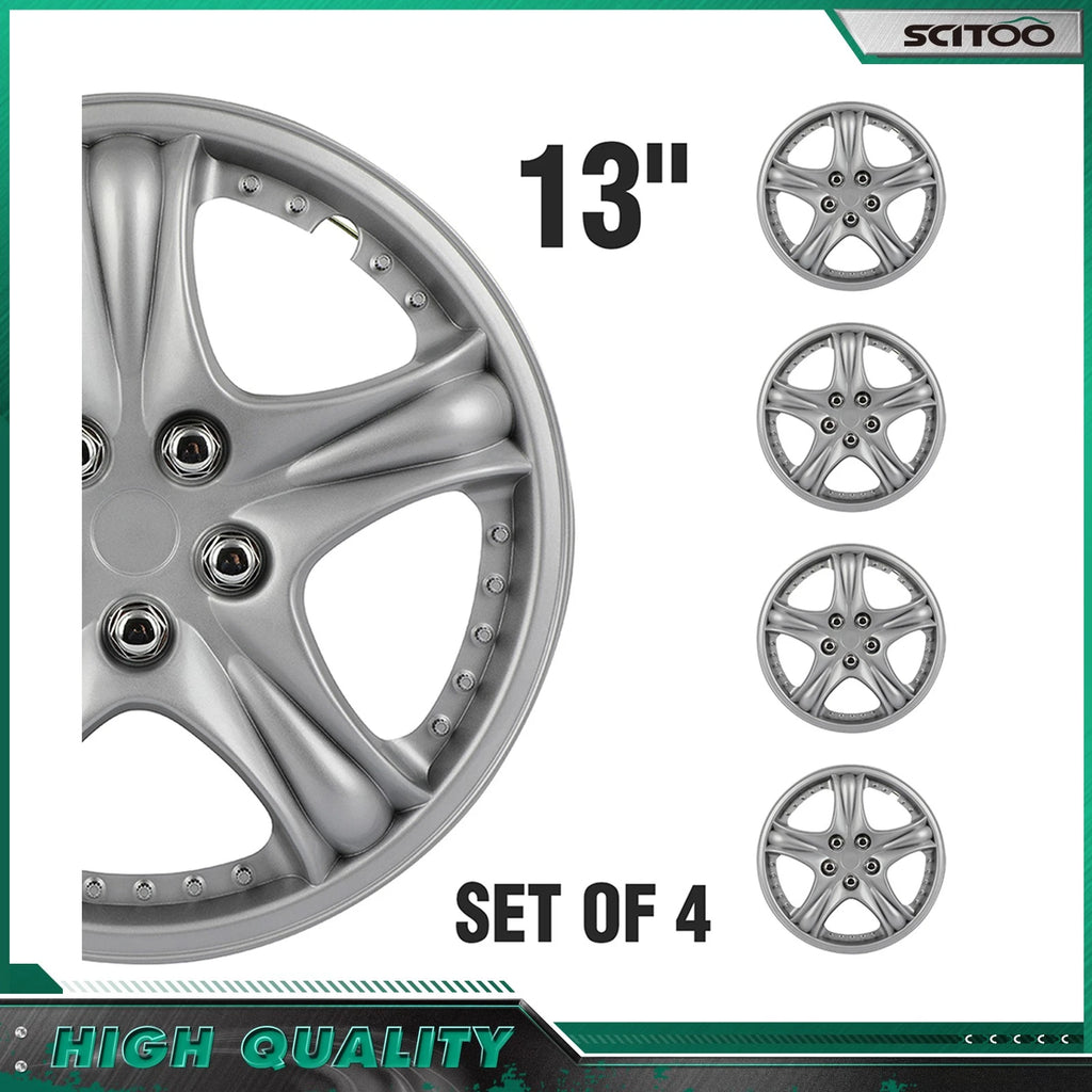 Set of 4 Wheel Covers for R13 Tire & Wheels (13")