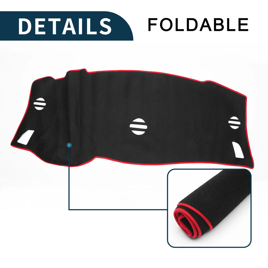 Dashboard Dash Cover Mat for Nissan Elgrand E52 (2010–2024) Black Red Set