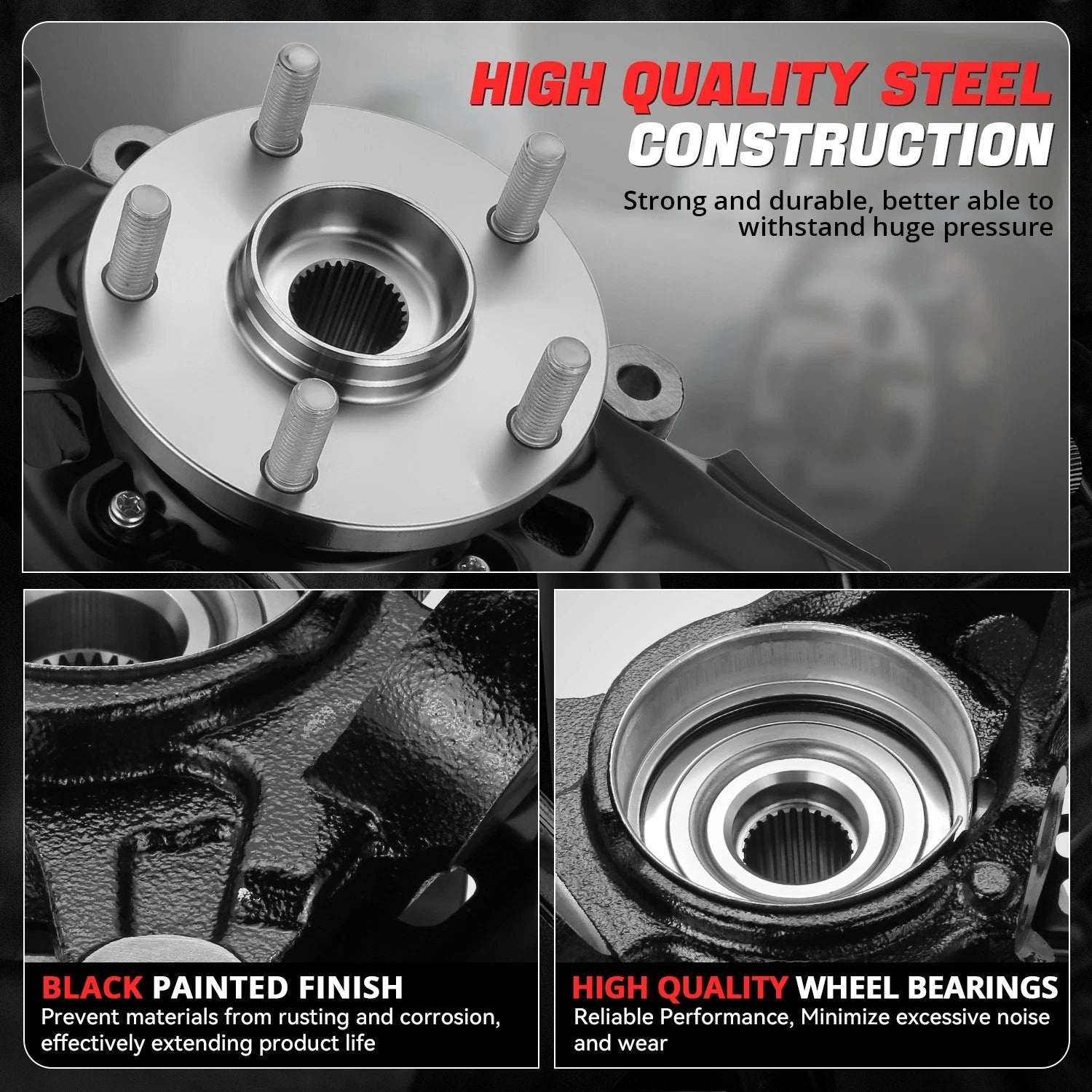 Front Right Loaded Wheel Bearing Knuckle Assembly for Toyota Sienna (2004–2010)