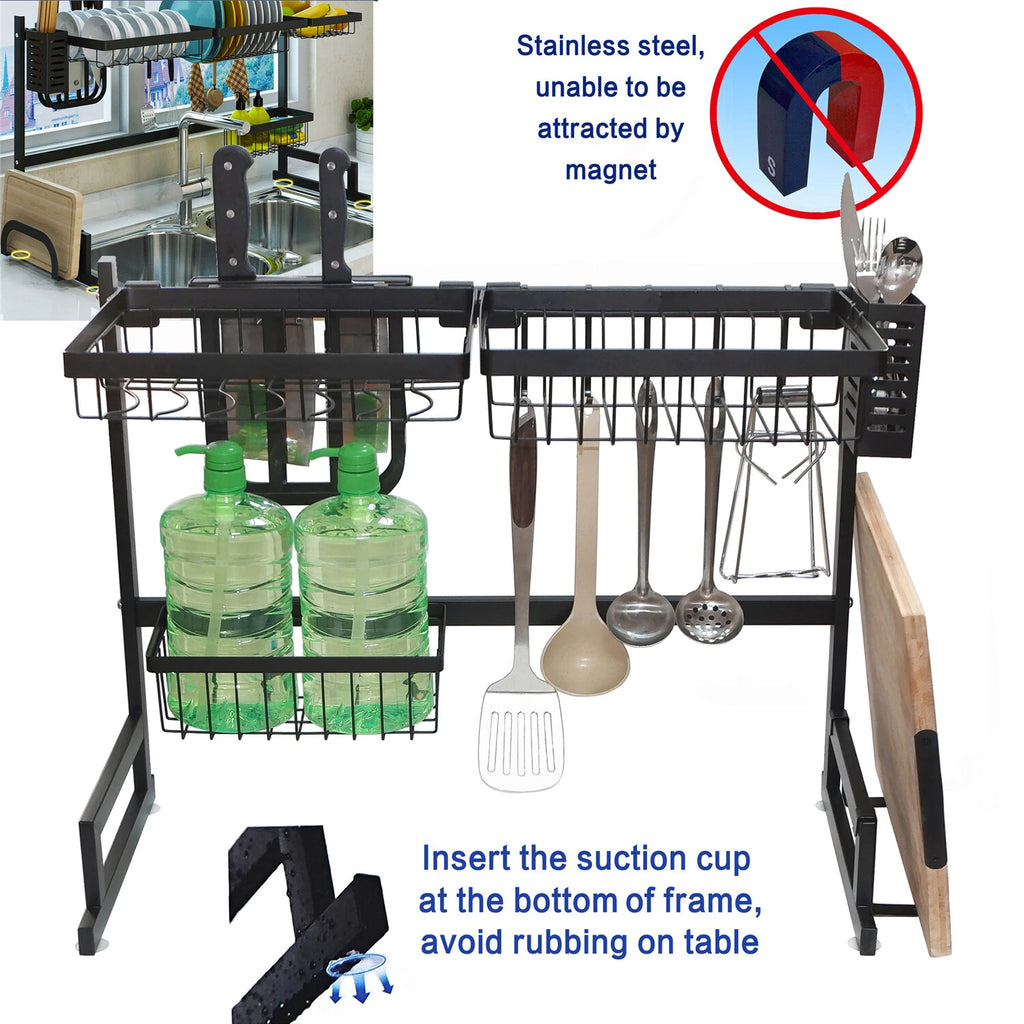 Stainless Steel Dish Rack with Cutlery Holder for Kitchen (2023)