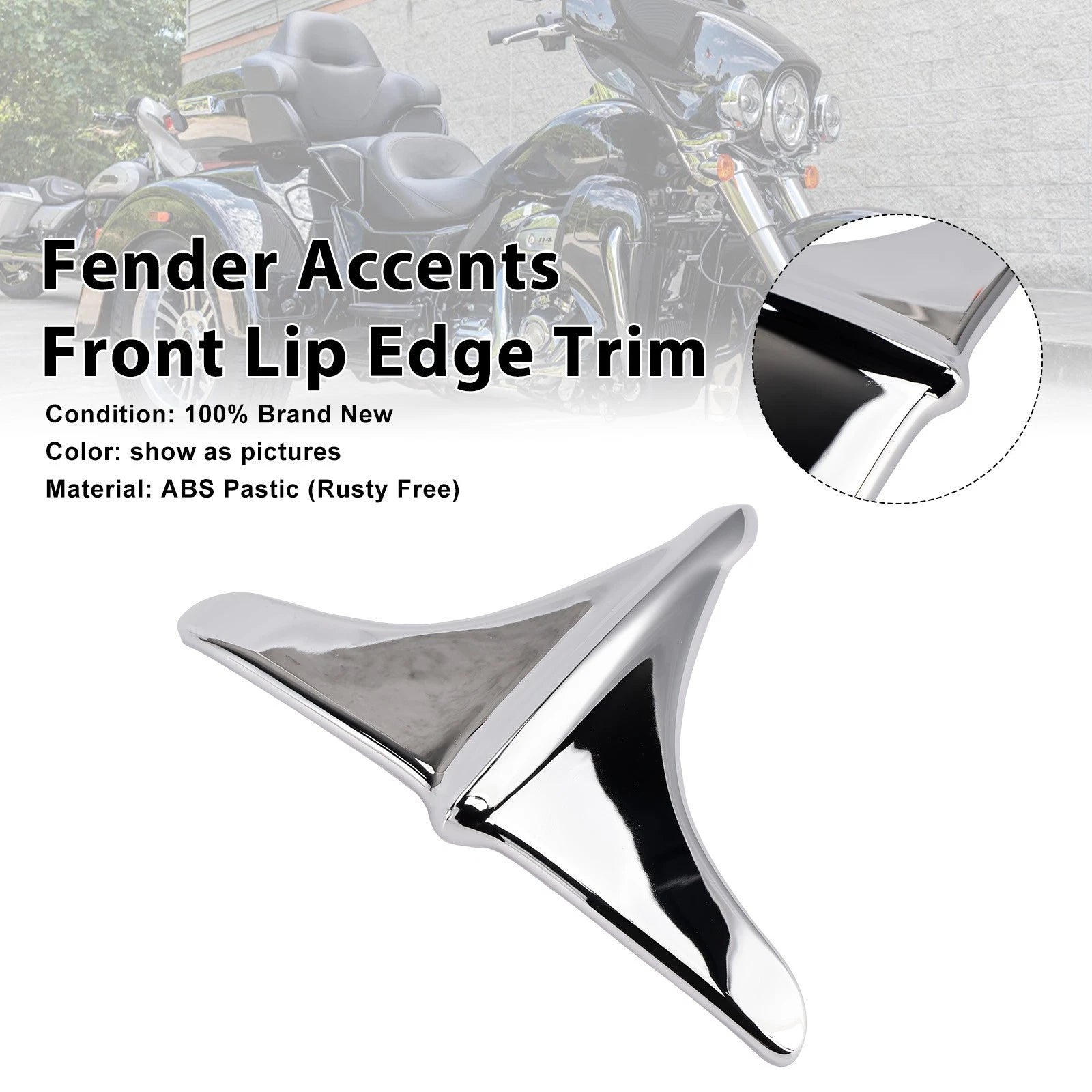 Chrome ABS Rear Fender Accents Trim for Harley Street Tri Glide (2009–2023)