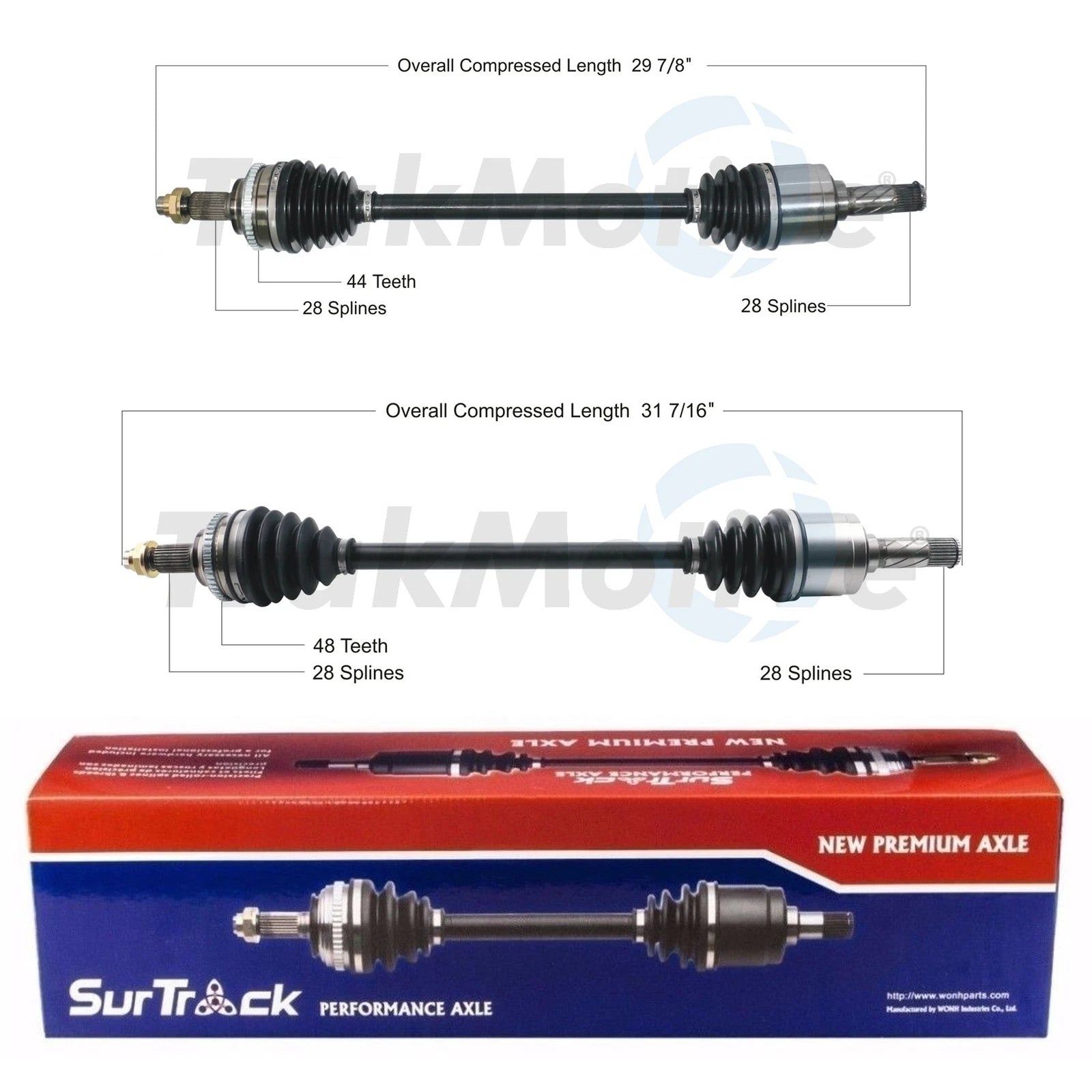 Set of 2 Rear CV Axle Shafts for Mazda MX-5 Miata (2006–2015)
