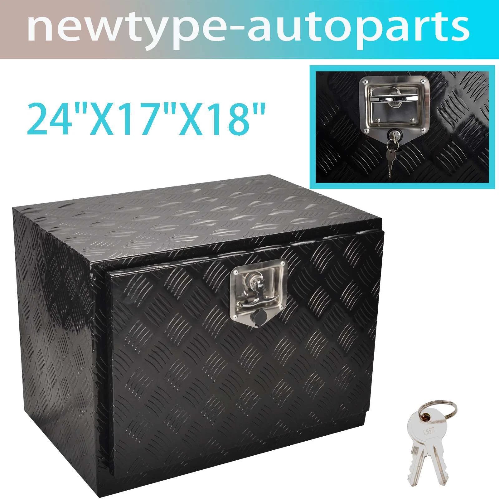 Black Aluminum Tool Box for Pickup Truck (24"X18"X17")