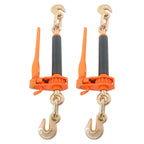 2 Pcs Ratchet Load Binder with Grab Hooks for G70 (5/16"-3/8", 7100 lbs)