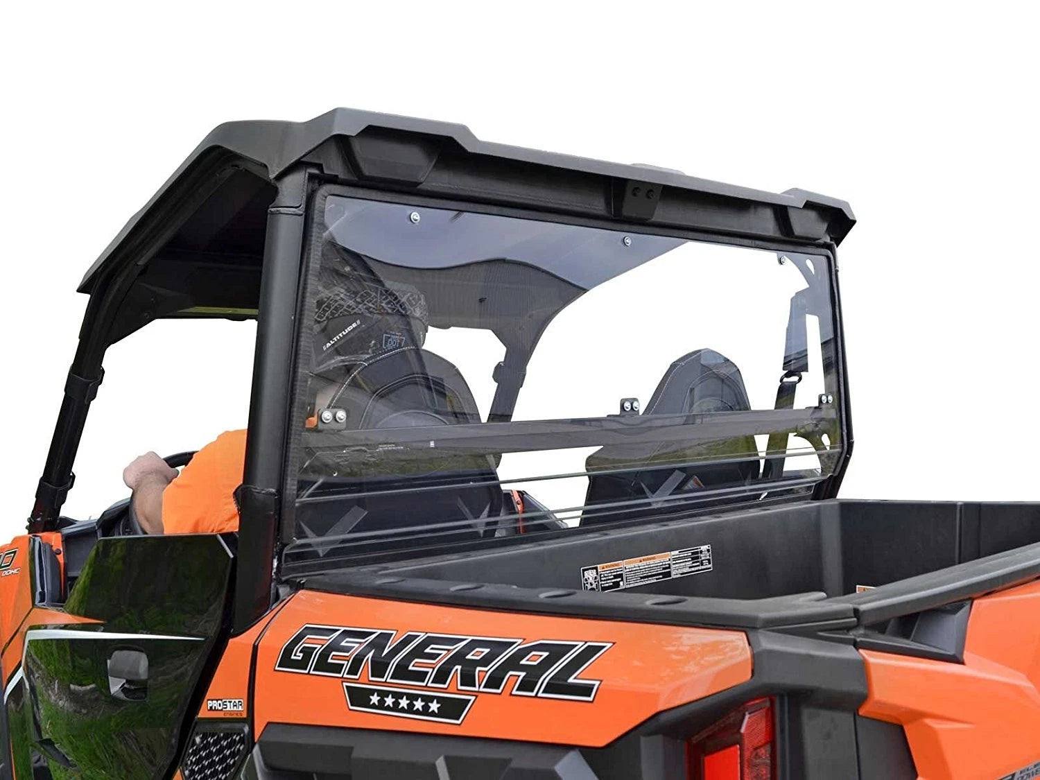 SuperATV Rear Windshield for Polaris General 1000 / 4 (2020–2023) - Clear