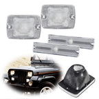 Set of 4 Clear Lens Side Marker and Turn Signal Lights for Jeep Wrangler (1987–1995)