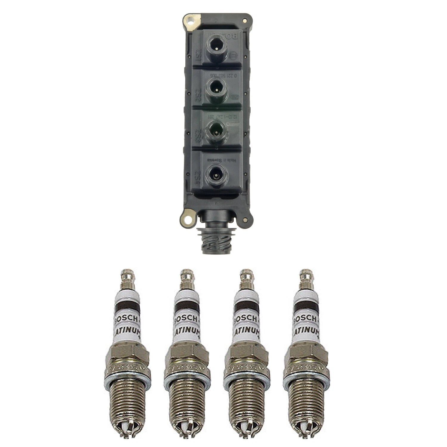 Set of 4 Bosch Ignition Coils & Platinum Spark Plugs for BMW E36 318i/318is/318ti/Z3