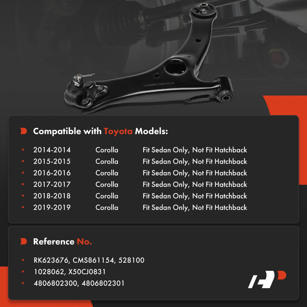 Front Right Lower Control Arm with Ball Joint Assembly for Toyota Corolla (2014-2019)