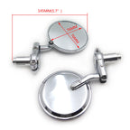 Pair Chrome Round 7/8" Handle Bar End Side Mirrors for Universal Motorcycles