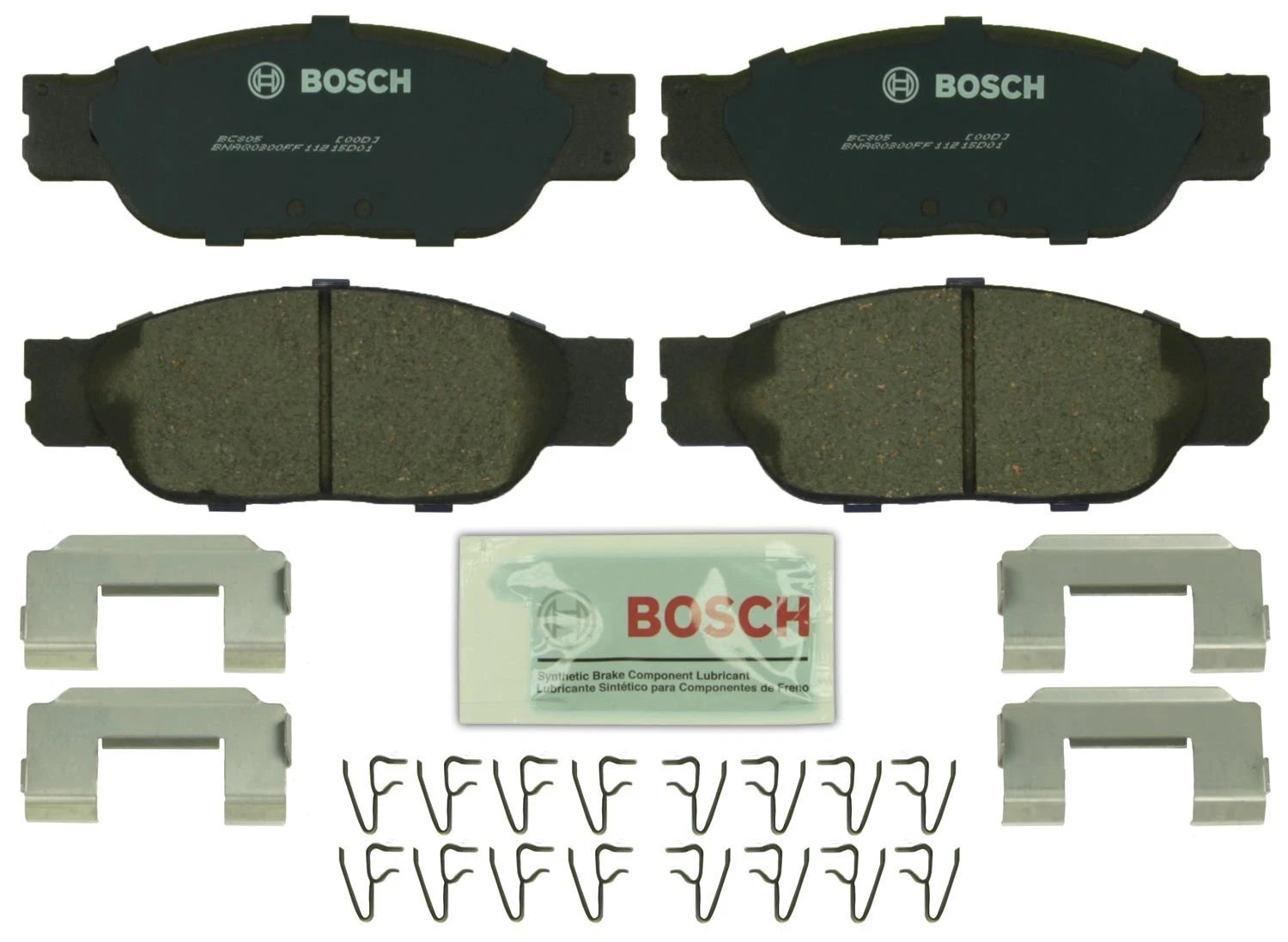 Bosch Front QuietCast Ceramic Brake Pads w/ Hardware for